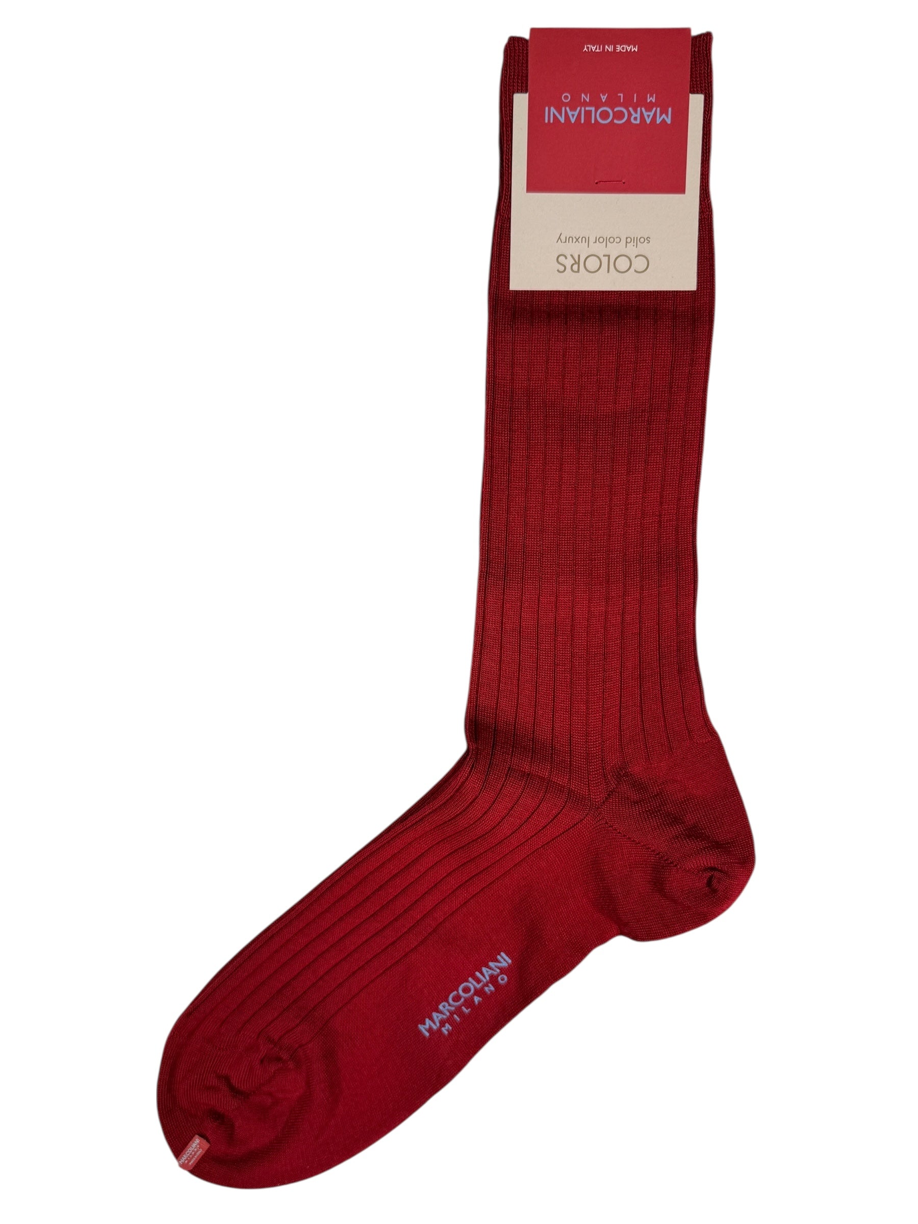 MARCOLIANI EXTRAFINE MERINO RIBBED DRESS SOCK - MERLOT