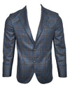 OARS & OLD IVY WOOL/CASHMERE SPORT COAT - NAVY/BROWN CHECK
