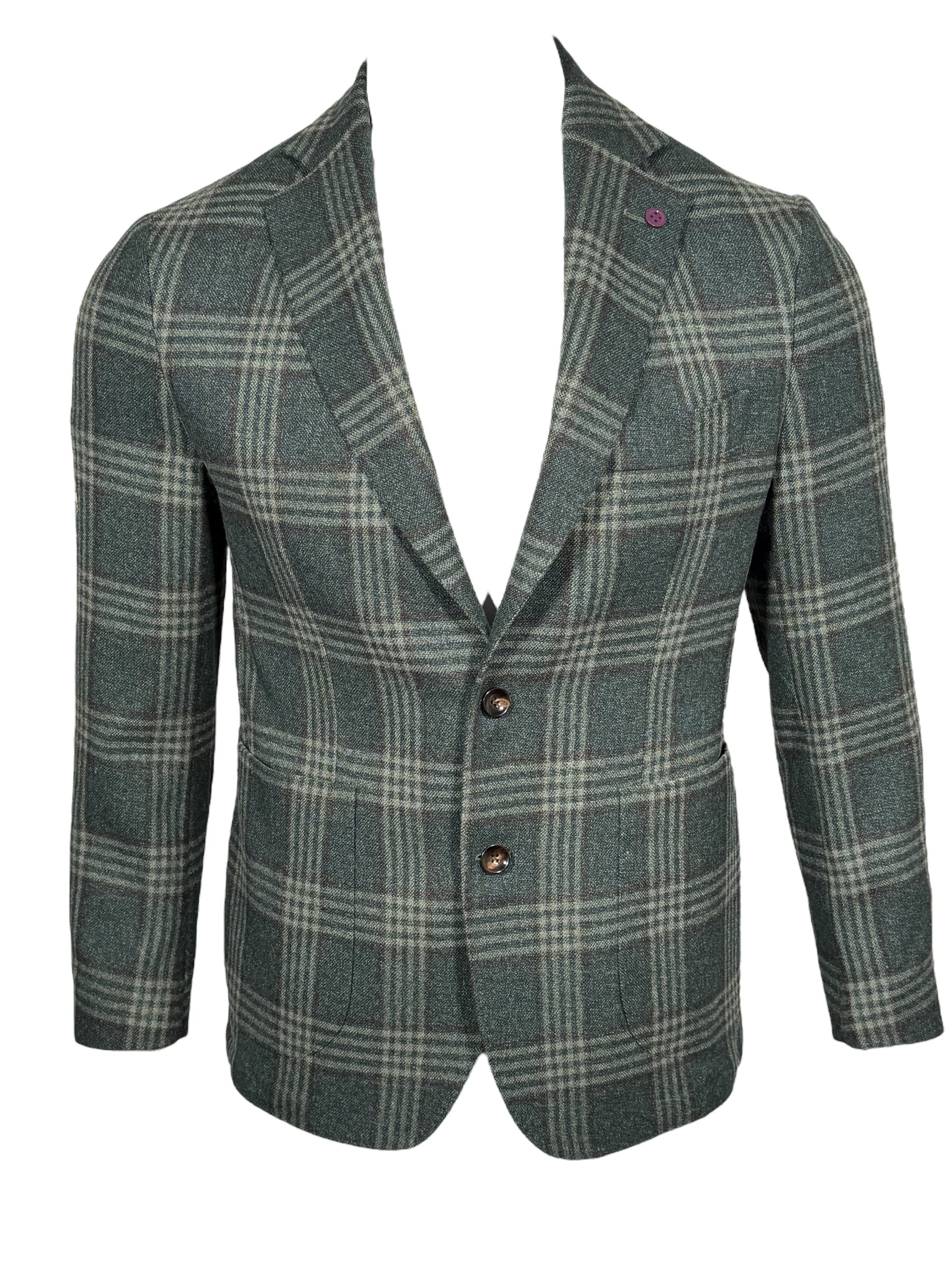SARTORIA PARTENOPEA SPORT COAT - OLIVE CHECK PLAID