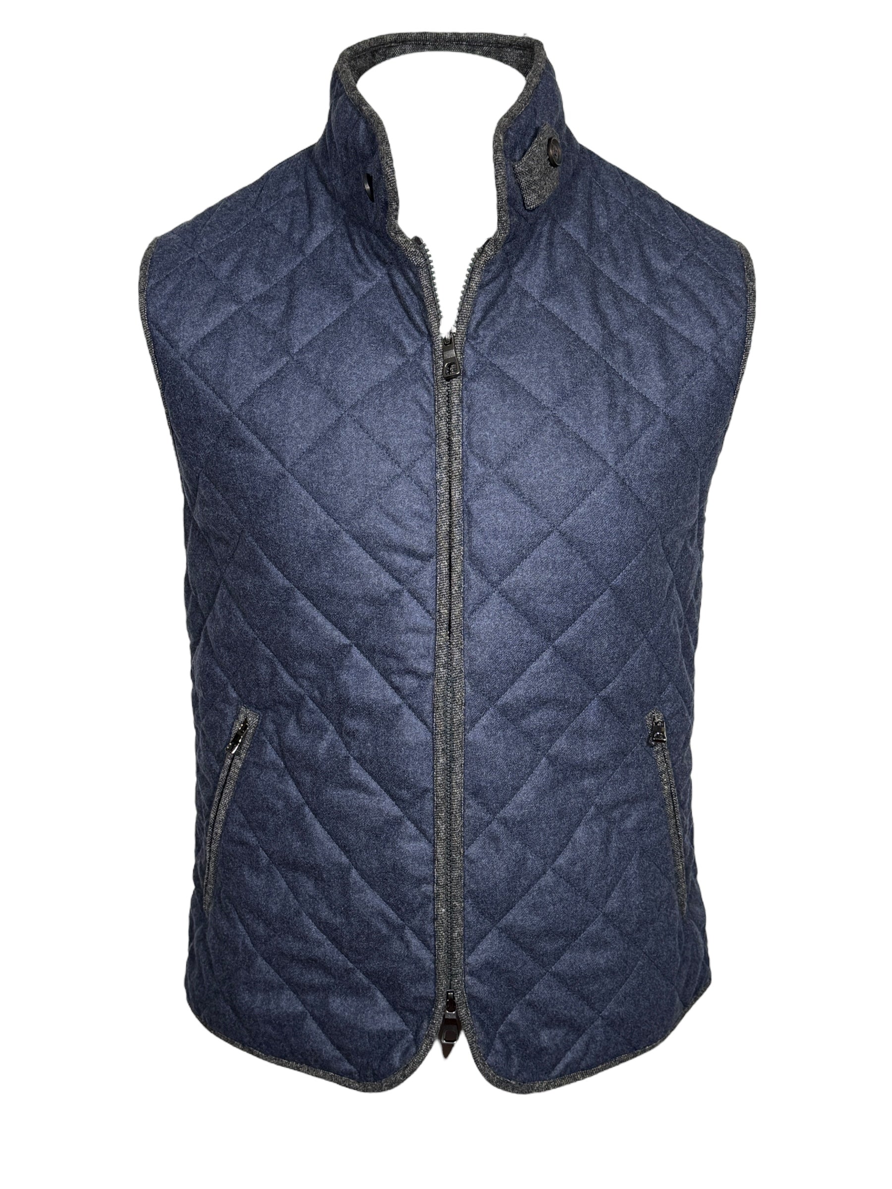 WATERVILLE WOOL MELANGE FLANNEL VEST - PETROL
