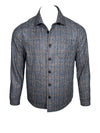 MAURIZIO BALDASSARI CLASSIC WOOL OVERSHIRT JACKET - BLUE NAVY PLAID