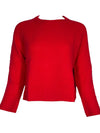 ROSSO 35 BASKET STITCH CREW SWEATER - CHERRY
