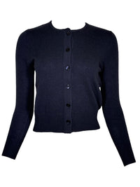 PUROTATTO RIBBED BACK CASHMERE CARDIGAN - NAVY