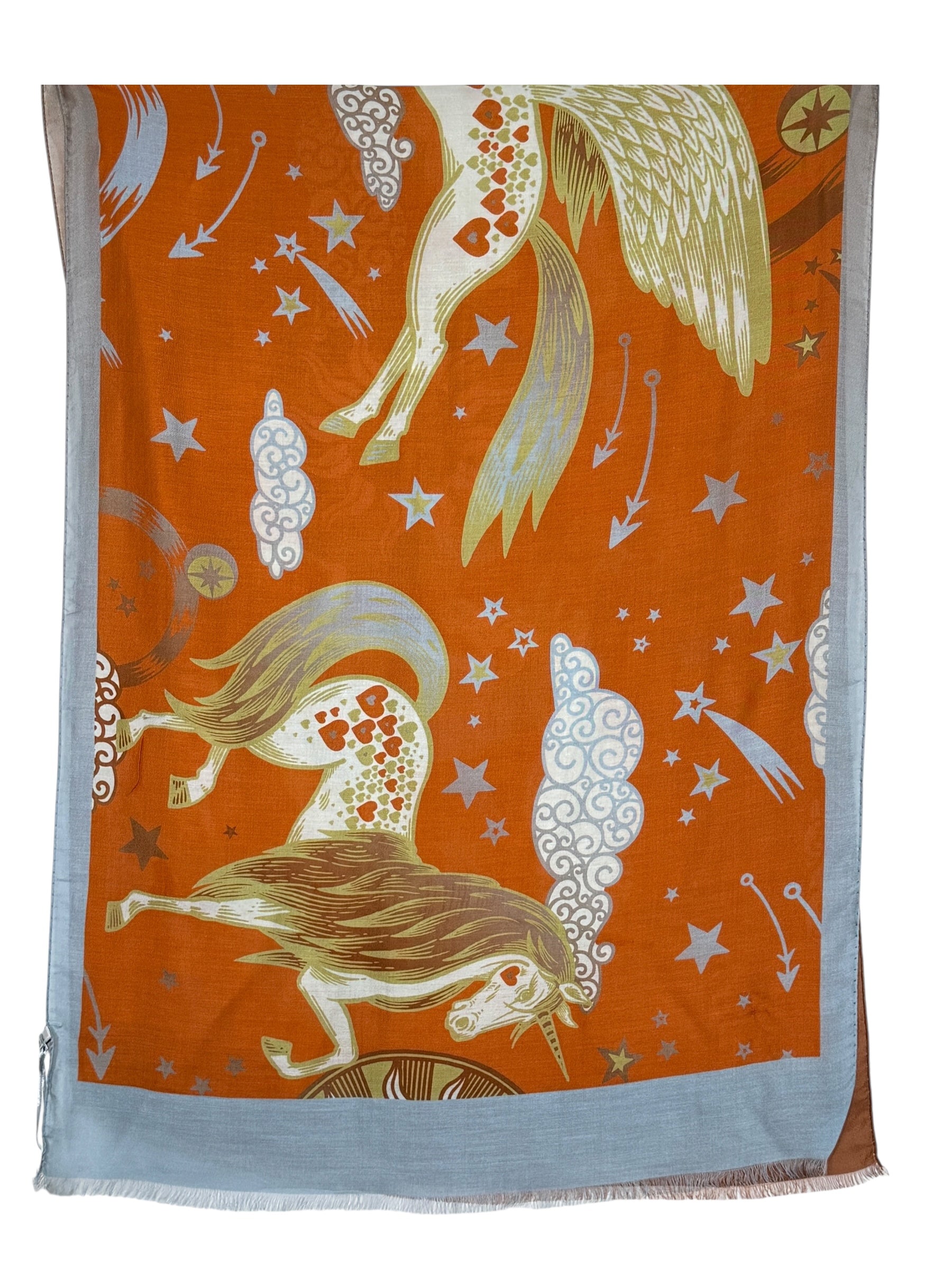 CALABRESE 1924 CASHMERE BLEND SCARF - ORANGE PEGASUS
