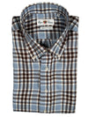 ALAN PAINE CLASSIC FIT SHIRT - CHOCOLATE/LIGHT BLUE PLAID