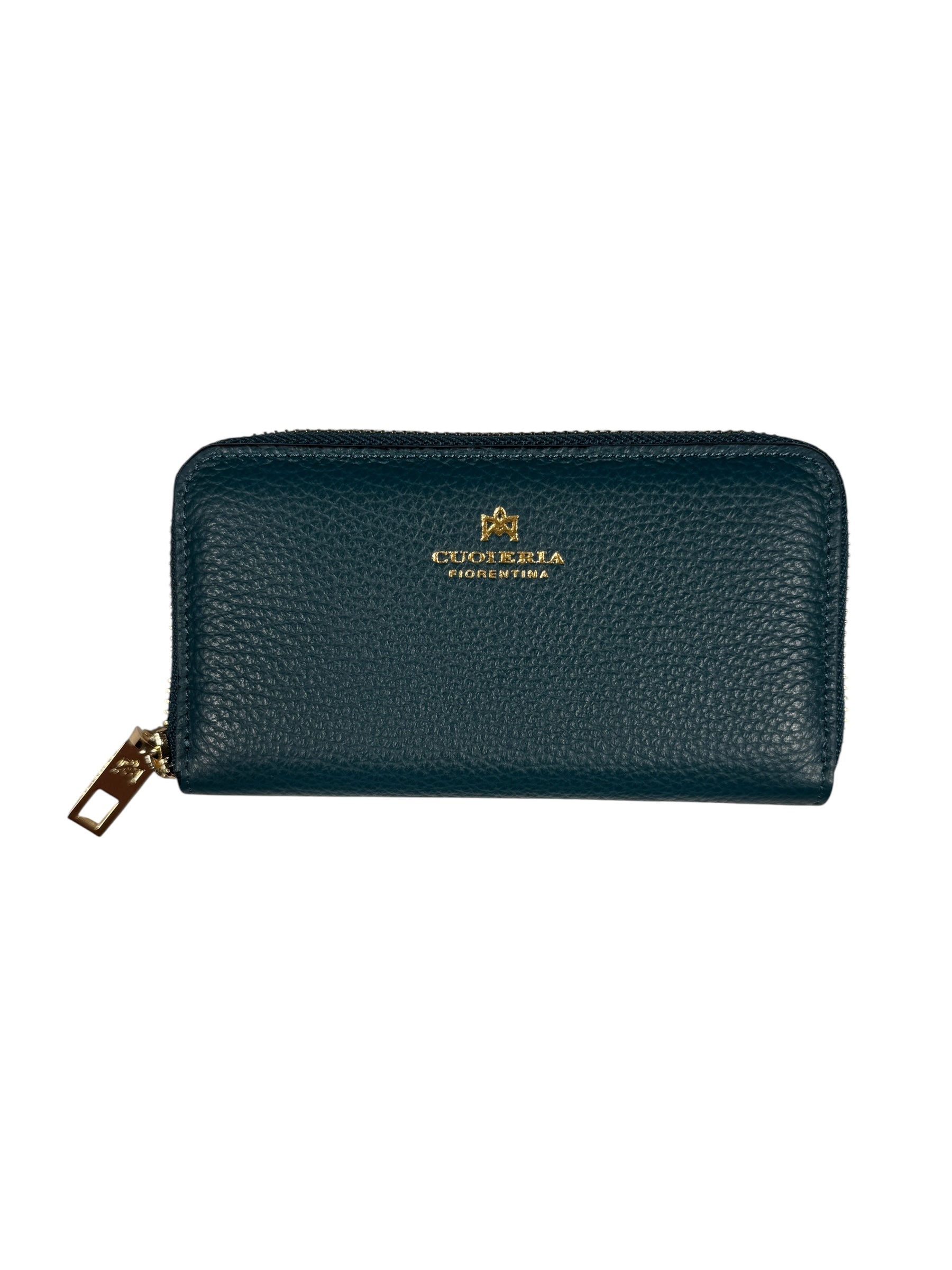 CUOIERIA FIORENTINA MINI ZIP WALLET - TEAL