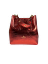 CUOIERIA FIORENTINA ALICE SMALL BUCKET BAG - METALLIC CHERRY