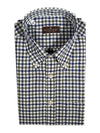 BUTTON DOWN SPORT SHIRT - NAVY/GREEN CHECK