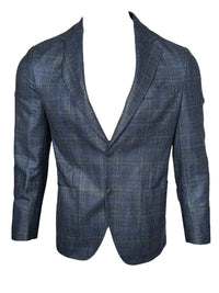 OARS & OLD IVY WOOL/SILK/CASHMERE SPORT COAT - NAVY/OLIVE CHECK