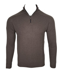 FLY3 REVERSIBLE 1/4 ZIP SWEATER - BROWN