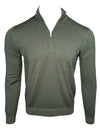 BUTTON DOWN VINTAGE 1/4 ZIP SWEATER - OLIVE