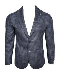 L.B.M. 1911 TAILORED WOOL HOUNDSTOOTH SPORT COAT - NAVY