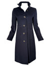 SAND COPENHAGEN CASHMERE BLEND PARKER COAT - NAVY