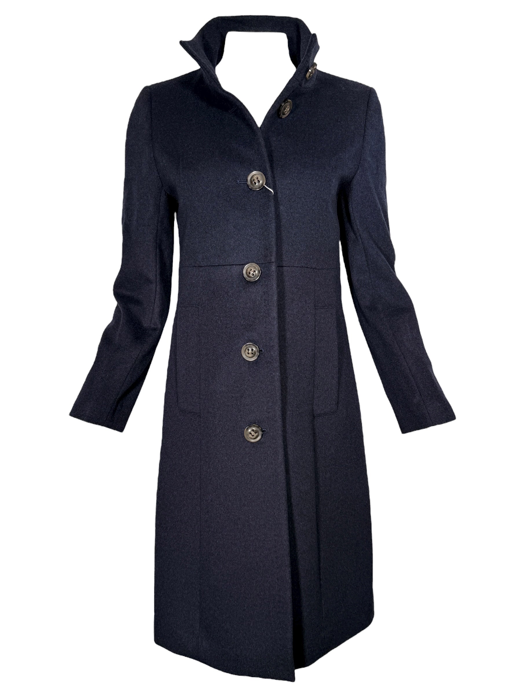 SAND COPENHAGEN CASHMERE BLEND PARKER COAT - NAVY