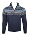 ALAN PAINE HOLMSTON 1/4 ZIP FAIRISLE SWEATER - VINTAGE HEATHER