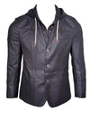 EMANUEL BERG WOOL/CASHMERE D-CONTRUCTED SHIRT JACKET - NAVY