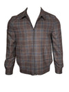 OARS & OLD IVY COLUMBO CASHMERE JACKET - BROWN/BLUE CHECK