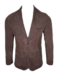 STEWART SUEDE BLAZER - DARK BROWN