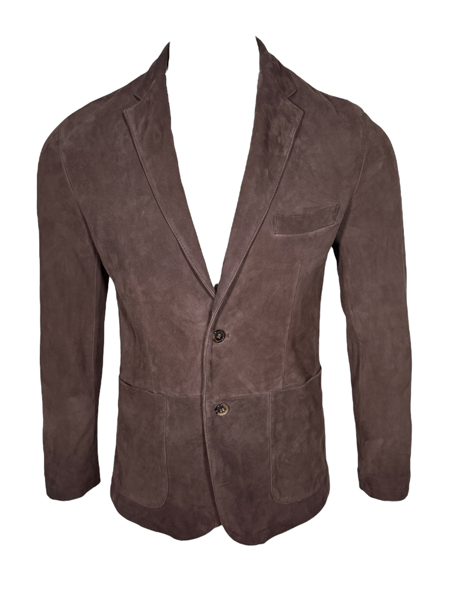 STEWART SUEDE BLAZER - DARK BROWN