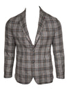 SARTORIA PARTENOPEA SPORT COAT - GREY/BLUE/BROWN CHECK PLAID