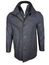 OARS & OLD IVY WOOL/CASHMERE COAT - NAVY DIAGONAL