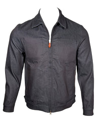 MANTO DENIM JACKET WITH LOTUS PRINT - BLUE