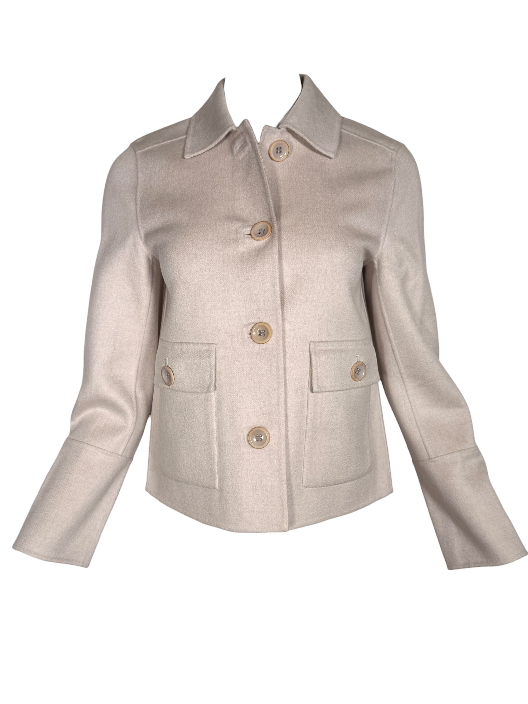 KINROSS PLEAT BACK SHORT COAT - BIRCH