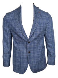 SARTORIA PARTENOPEA SPORT COAT - NAVY & BLUE PLAID