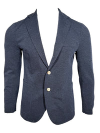 ELEVENTY MEN'S HERRINGBONE SPORT JACKET - BLUE