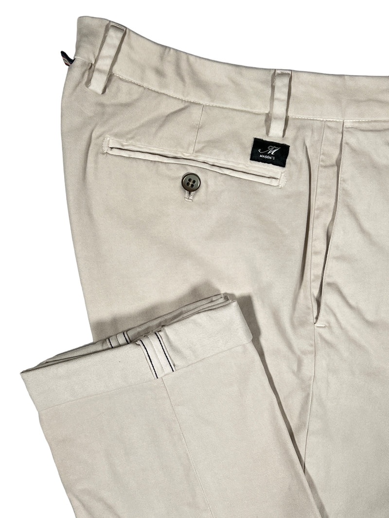 MASON'S SOFT COTTON STRETCH TROUSER - STONE