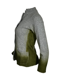 ADESI CASHMERE OMBRÉ JACKET - SHARK/GOLDEN GREEN