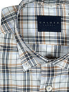 CALDER CARMEL MEN'S WINDOWPANE PLAID SHIRT - NAVY/LIGHT BLUE