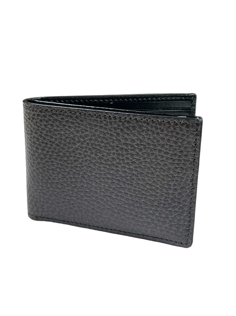 BOSCA 1911 ROMA ITALIA SMALL BIFOLD WALLET - ANTHRACITE