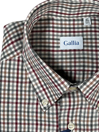 GALLIA MEN'S SHIRT - RED/GREY CHECK