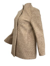 CINZIA ROCCA TWEED HERRINGBONE COAT - CREAM/CAMEL