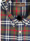 BUTTON DOWN SPORT SHIRT - NAVY/OLIVE/RED PLAID