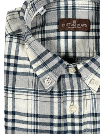 BUTTON DOWN SPORT SHIRT - NAVY/WHITE PLAID