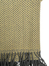 JOHNSTONS OF ELGIN MERINO THROW - GREY/OCHRE HERRINGBONE