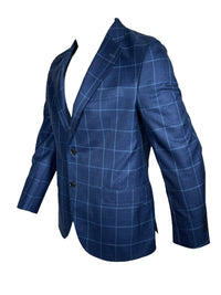 OARS & OLD IVY WOOL BLEND SPORT COAT - NAVY/BLUE WINDOWPANE