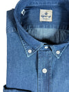 GIANGI NAPOLI MEN'S DENIM SHIRT - DOUBLE STONE WASH BLUE