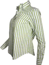 GIANGI NAPOLI WOMEN'S SHIRT - GREEN STRIPE