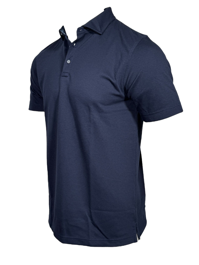 BUTTON DOWN MEN'S TECH PIQUE POLO - SOLID NAVY