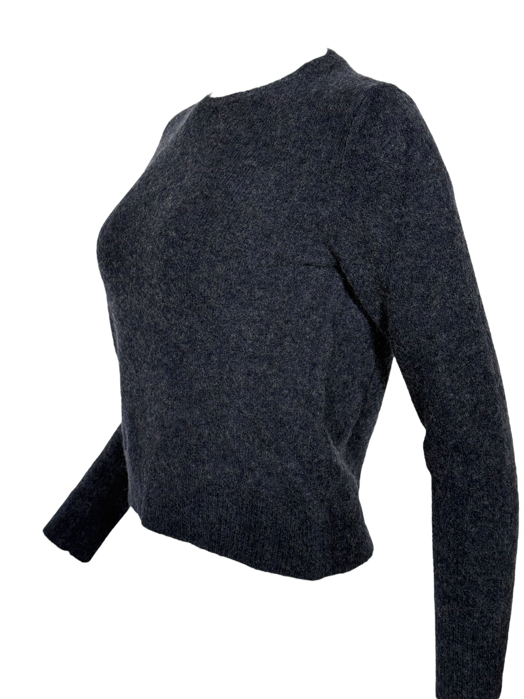 ANNECLAIRE WOOL/CASHMERE CREW SWEATER - BLUE