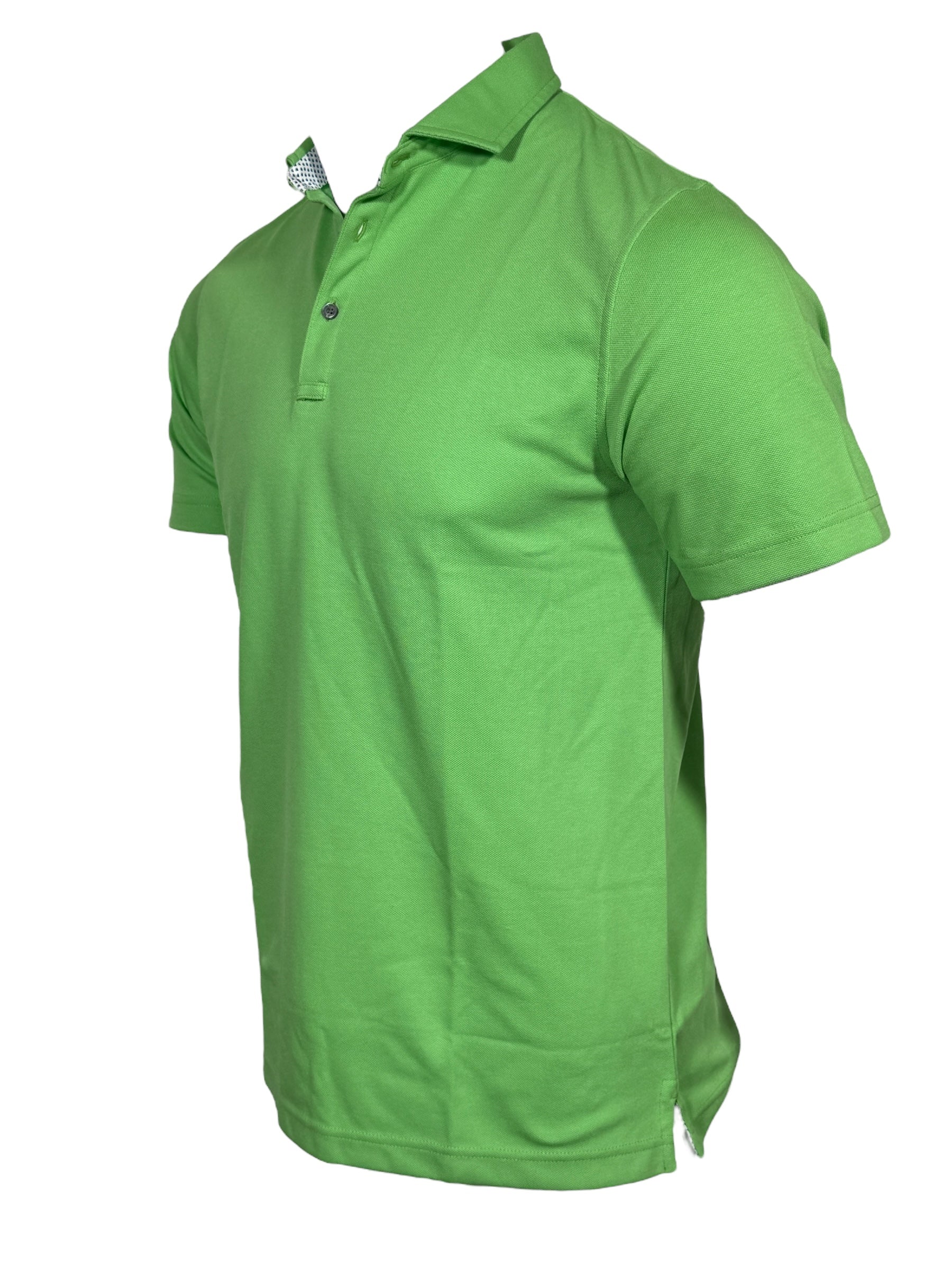 BUTTON DOWN MEN'S TECH PIQUE POLO - SOLID PALM GREEN