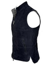 DEL VECCHIO MEN'S SUEDE & CASHMERE REVERSIBLE VEST - NAVY/GREY