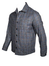 MAURIZIO BALDASSARI CLASSIC WOOL OVERSHIRT JACKET - BLUE NAVY PLAID