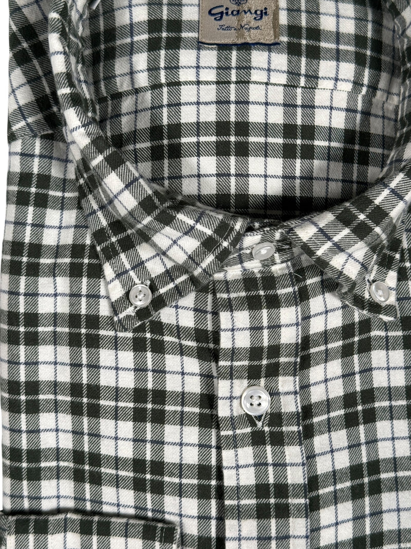 GIANGI NAPOLI MEN'S SHIRT - GREEN & WHITE CHECK