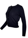 PUROTATTO RIBBED BACK CASHMERE CARDIGAN - NAVY