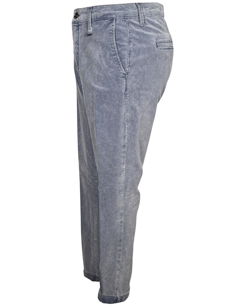 MAC WOMEN'S CHINO TURN UP CORDUROY PANT - CAPRI BLUE