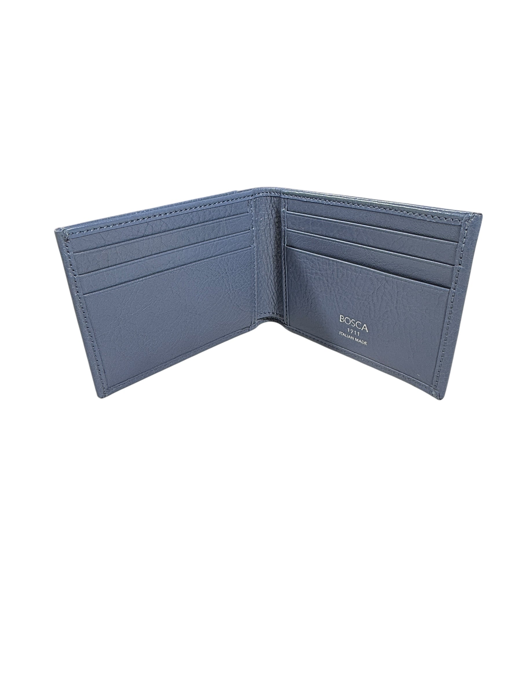 BOSCA 1911 SAFFIANO SMALL BIFOLD WALLET - OCEAN